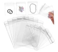 Generico 100 Pz Busta Sigillata in Pvc Sacchetti Di Gioielli Trasparenti Sacchetti Per Sacchetti Di Carta Con Manici Contenitori Di Stoccaggio Con Coperchio Mini Scatole Transparent