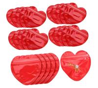 Generico 100 Sacchetti Per Gioielli A Forma Di Cuore, Sacchetti Per Imballaggio Di Gioielli Richiudibili, Sacchetti Autosigillanti Per San, Imballaggi Carini Per Le Piccole