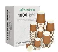 Generico 1000 BICCHIERINI PER CAFFÈ Bicchieri Caffe Biodegradabili da 75ml - Bicchieri Caffe Carta Resiste a Bevande Fino ai 85°/90°- Monouso Ecologici Bio