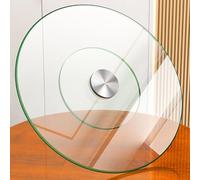 Generico 100cm Piatto Girevole Lazy Susan, Piatto Da Portata In Vetro Temperato Per Tavolo Da Pranzo, Vassoio Rotante Rotondo, Rotazione Silenziosa Fluida(85cm/33.46in)