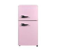 Generico 102L Double Door Portable Refrigerator Stainless Steel Compressor Fridge with Freezer - Manual Defrost - For Home, Hotel, Garage, RV, Outdoor