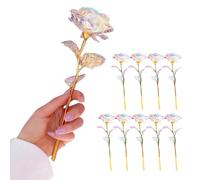 Generico 10pcs 24k Gold Rose - Galaxy Flower Gift Set, Romantic s | Rose conservate di lusso, elegante disposizione floreale, regali di compleanno di anniversario, regali floreali decorativi per le