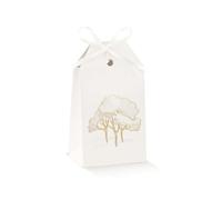 Generico 10X INTRECCI Avorio Scatola Busta Tag portaconfetti BOMBONIERA