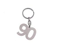 Generico 10X Portachiavi in Metallo Numero 90 BOMBONIERA Compleanno Idea Regalo