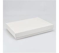 Generico 10X Seta Bianco 22x16x4 cm Scatola per Bomboniera Fondo e Coperchio