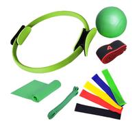 Generico 11Pieces Pilates Essential Kit, Set di Anelli per Yoga Pilates, Mini Palla da Pilate, Attrezzatura per Yoga per Force, Stabilità, Attrezzatura per Esercizi per Gambe E Glutei per La Casa