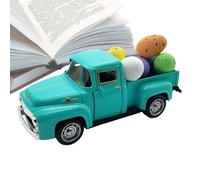 Generico 12.5cm Vintage Alloy American Pickup Truck Model | Easter Foam Egg Set With 6 Colorful Accessories | Mini Farmhouse Holiday Decor Collectible | Zinc Die-Cast Springtime Display Vehicle