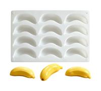 Generico 12-Cavity Banana Silicone Cake Mold - Fruit Mousse & Dessert Tray