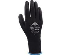 Generico 12 GUANTI DA LAVORO ACTIVE FLEX F8160 A FILO CONTINUO POLIESTERE 13G NERI (S(7))