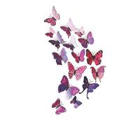 Generico 12 Pezzi 3D PVC Farfalle Fai da Te Farfalla Arte Decalcomania Home Decor Adesivi murali Viola Molto Pratico e popolareDeft è Stato elaborato