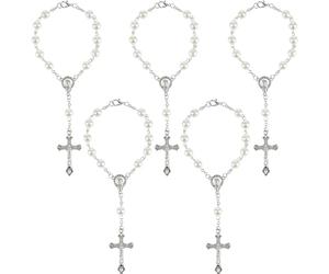 Generico 12 Pezzi Bracciali Rosario Gesu', Madonnina Classico in Acciaio con Perline Resistente Braccialetto Uomo/Donna Unisex Varie Colorazioni Disponibili Bomboniera Battesimo Comunione