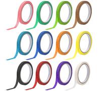 Generico 12 Rotoli Nastro Adesivo Colorato 10mm X 20M Nastri Adesivi Colorati, Scrivibile Nastro Carta Colorato, Nastro Adesivo Colori, Nastro Di Carta Colorato per Pittura, Fai Da Te, Art Craft, Lab