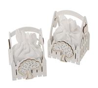 Generico 12 scatoline in Legno con Simbolo Albero della Vita e Sacchetto portaconfetti compreso Idea BOMBONIERA BOMBONIERE Nozze Comunione Nascita (Cestino 11cm)
