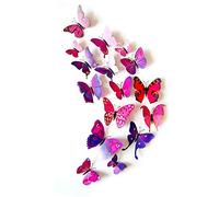 Generico 12 Stickers Muraux 3D Papillons Papiers Décoration Mural Autocollants Bricolage Papillon Amovible Réutilisable pour Décoration de MaisTrattamento Seducente