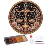Generico 12 Zodiac Signs Pearl Art Kit, Round Constellation Themed DIY Beaded Artwork, Handmade Dot Picture Craft for Home Wall Decoration Present Set, Gift for Zodiac Lovers,Adults Beginner