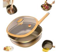 Generico 12in Titanium Alloy Non-Stick Pot with Lid,Non Stick Frying Pans with Ergonomic Stay-Cool Handles,for Frying Stir-frying Stewing Braising Cooking Methods (Pot+Lid)