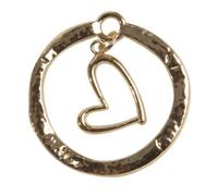 Generico 12X ZAMA Ciondolo CUORE cerchio ORO 3.5 cm decorazione BOMBONIERA