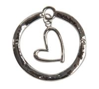 Generico 12X ZAMA Ciondolo CUORE cerchio silver 3.5 cm decorazione BOMBONIERA
