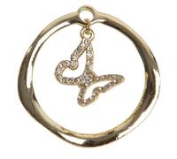 Generico 12X ZAMA Ciondolo FARFALLA cerchio ORO 4 cm decorazione BOMBONIERA