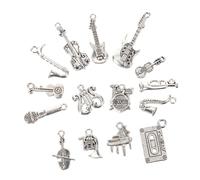 Generico 15 Pezzi Di Accessori Per La Serie Musicale Violino Chitarra Note Strumenti Musicali Carini Creativi Fai Da Te Gioielli Fatti A Mano Piccoli Ciondoli Ciondoli Per