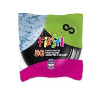 Generico 150 Piatti DESSERT colorati di plastica RIUTILIZZABILI da 17cm piatti rigidi | piatti Lavabili | VARI COLORI | per feste torte dolci frutta (Nero)