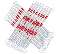 Generico 16 Coni di Sicurezza telescopici retrattili, estensibili da 1,68 m a 3 m, Pali per Il Controllo del Traffico con Nastro Riflettente Rosso e Bianco di qualità Professionale.