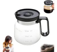 Generico 16 Oz Glass Coffee Mug - Coffee Pot Style, Clear Glass Coffee Pot Mugs with a Straw-Type Travel Lid, Heatproof Large Capacity For Coffees, Teas, Chocolate (1pcs)