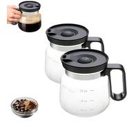 Generico 16 Oz Glass Coffee Mug-Coffee Pot Style, Heat Resistant Large Capacity Coffee Cup for Hot Teas, Hot Chocolate, Iced Coffee (2PCs)