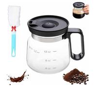 Generico 16 Oz Glass Coffee Mug - Coffee Pot Style, With Sip Lid And Comfortable Handle, For Hot Teas, Chocolate, Iced