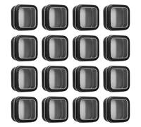 Generico 16 Pezzi Scatola in Ferro Quadrata Multiuso con Coperchio a Finestra Trasparente per Contenitori Vuoti di Candele e Gioielli, Colore Nero Elegante
