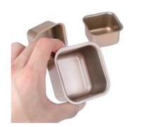 Generico 16 teglie quadrate for pane tostato, antiaderenti, in acciaio al carbonio, for plumcake, cheesecake e brownie(B set: 6pcs)