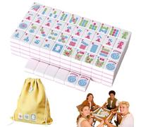 Generico 166 Mahjong Tiles-Durability and Effortless Play, 1.2-inch Hand Carved Pattern American Mah Jong Set, Melamine Engraved Mahjong Tiles for Home Party Adult Games Mah Jong Lovers Beginners