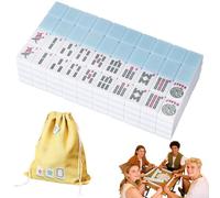 Generico 166 Mahjong Tiles-Durability and Effortless Play, 1.2-inch Hand Carved Pattern American Mah Jong Set, Melamine Engraved Mahjong Tiles for Home Party Adult Games Mah Jong Lovers Beginners