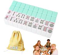 Generico 166 Mahjong Tiles-Durability and Effortless Play, 1.2-inch Hand Carved Pattern American Mah Jong Set, Melamine Engraved Mahjong Tiles for Home Party Adult Games Mah Jong Lovers Beginners