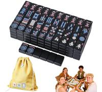 Generico 166 Mahjong Tiles-Durability and Effortless Play, 1.2-inch Hand Carved Pattern American Mah Jong Set, Melamine Engraved Mahjong Tiles for Home Party Adult Games Mah Jong Lovers Beginners