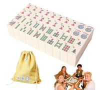 Generico 166 Mahjong Tiles-Durability and Effortless Play, 1.2-inch Hand Carved Pattern American Mah Jong Set, Melamine Engraved Mahjong Tiles for Home Party Adult Games Mah Jong Lovers Beginners