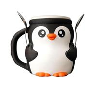 Generico 16oz Ice Cream Pint Containers, Cute Penguin Design Cups with Secret Snack Drawer and Spoon Slot, Organizer Storage for Home, Bedroom, Living Room, Movie Night