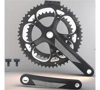 Generico 170/172.5mm Square Taper Crankset Road Bike Cranksets 130BCD 39-53T Double Speed Round Chainring Crank Arm Set for 2×9/10Speed Aluminum Alloy Crank Set Lightweight(170mm)