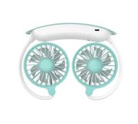 Generico 1PC ventola di raffreddamento del collo USB ricaricabile mini portatile pieghevole per esterni doppio soffitto regolabile a 3 velocità per esterni interni