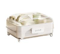 Generico 1x Dish Storage Box - Dish Drying Rack With Cover, Space-saving Kitchen Dishes Cabinet, Detachable Dust-Proof Dishes Racks | Household Transparent Cutlery Rack For Counter, Home, Restaurant