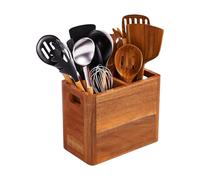 Generico 1x Kitchen Utensil Holder | Wooden Silverware Holder - Efficient Spoon Spatula Organizer, Kitchen Storage & Organisation For Home Apartment RV Party Christmas Country Farmhouse Table Cabinet