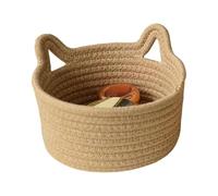 Generico 1x Toy Storage Basket - Cat Shaped Storage Bin | Decorative Cat Ears Woven Storagee Basket, Baby Toy Hamper Box For Clothes, Toys, Makeup, Books, Towels, Nursery, Nursery Decor Bedroom