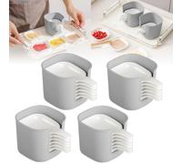 Generico 2/3/4/5 Set Dipping Sauce Plate and Holder, Plastic Dipping Dish, Soy Sauce Dish, Mini DippingBowls with Handle, for Ketchup, Soy, Barbecue and Party Dinner (4set)
