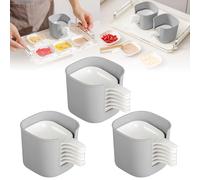 Generico 2/3/4/5 Set Dipping Sauce Plate and Holder, Plastic Dipping Dish, Soy Sauce Dish, Mini DippingBowls with Handle, for Ketchup, Soy, Barbecue and Party Dinner (3set)