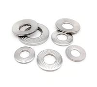 Generico 2/50 M3 M4 M5 M6 M8 M10 M12 M16 NFE25-511 A2 304 Acciaio inossidabile Molla a disco Rondella di sicurezza dentellata Guarnizione elastica zigrinata conica(2pcs M16)
