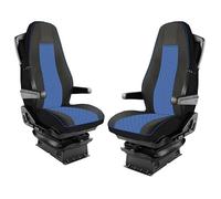 Generico 2 Coprisedili Blu - Nero 1+1 Camion 2 Posti Coprisedile in Ecopelle Compatibile Airbag Bracciolo e Cintura Sicurezza Integrati Compatibile con Volvo FH Euro 6 2016-2020