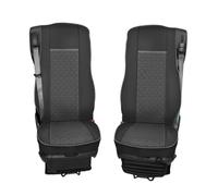 Generico 2 Coprisedili Grigio - Nero 1+1 Camion 2 Posti Coprisedile in Ecopelle Compatibile Airbag Bracciolo e Cintura Sicurezza Integrati Compatibile con DAF XF 106 2015-2021