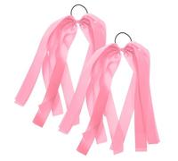 Generico 2 Fermagli Per Con Fiocco Rosa, Fiocchi Per in Nastro Di Raso Setoso Per Donne, Graziosi Accessori Per Porta Coda Di Cavallo, Elastici Per Rosa Per