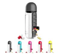 Generico 2 in 1 Bottiglia d'acqua portatile con Organizzatore della scatola della pillola 7 giorni Scatola del pianificatore Containeri dei casi della medicina di viaggio Adatto al lavoro 23.5 * 8cm