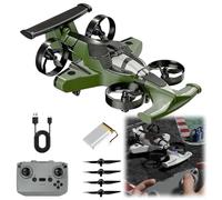 Generico 2 in 1 Flying RC Car Drone,360° High Speed Rechargeable Dual Mode Remote Control Drone,3 Speeds Adjustable 2.4Ghz 4WD Stunt Car,Birthday Gifts for Boys and Girls (Green)